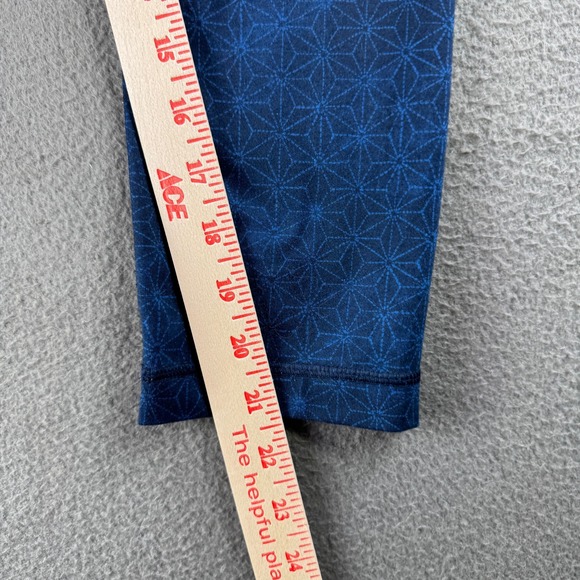 Lululemon Leggings Women 4 Crop‎ Blue Patterned Athletic Geometric Yoga Lounge - Picture 5 of 10